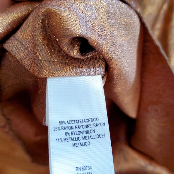 BCBG max Azria, SizeXXS Metallic Gold Sleeveless Top - Picture 3 of 5